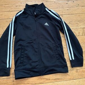 Adidas Black and White Zip-Up sweater
